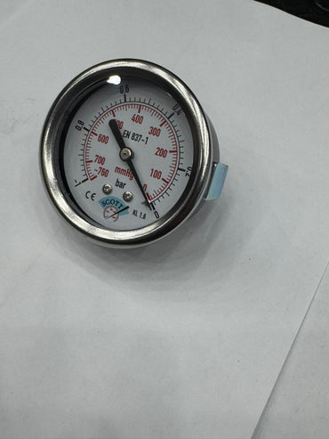 100 mm 1/2 Manometre Arkadan Panotip 304 Paslanmaz Çelik Pirinç