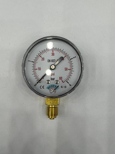 40 mm Kuru Tip 1/8 Manometre Alttan bağlantılı 304 Paslanmaz Çelik Pirinç