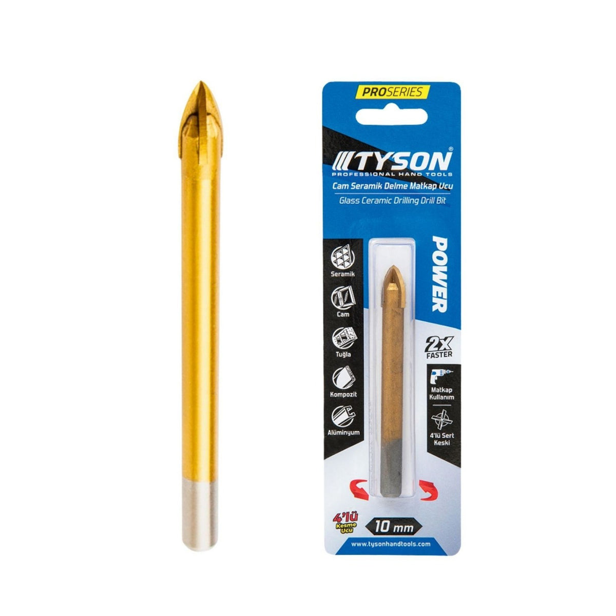 TYSON TYS9084 CAM SERAMİK DELME MATKAP UCU 7 MM