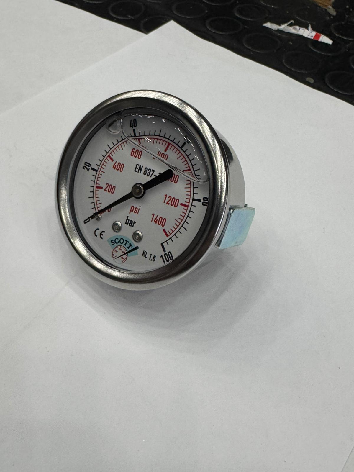 100 mm 1/2 Manometre Arkadan Bağlantılı Panotip 304 Paslanmaz Çelik Pirinç