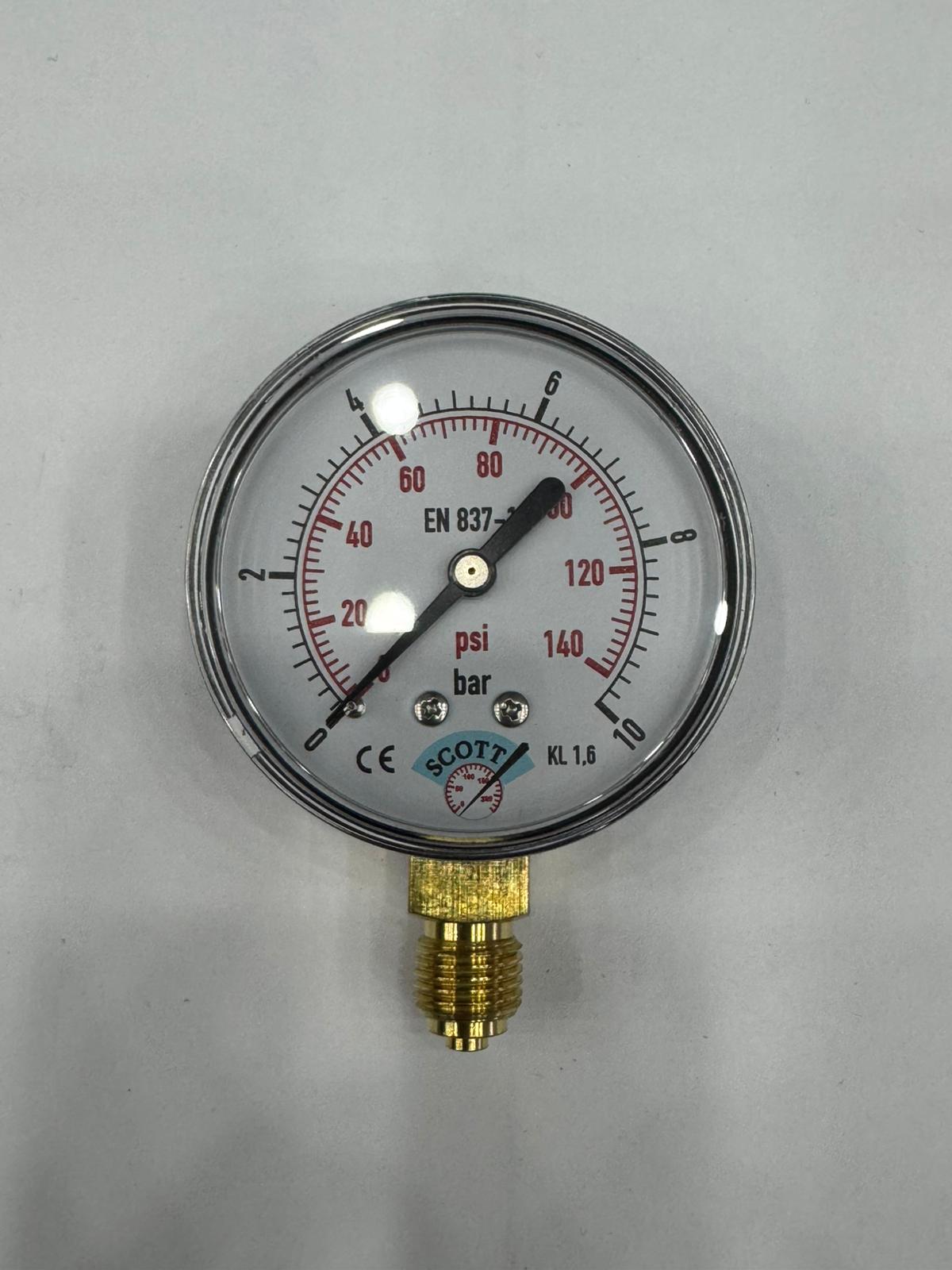 40 mm Kuru Tip 1/8 Manometre Alttan bağlantılı 304 Paslanmaz Çelik Pirinç