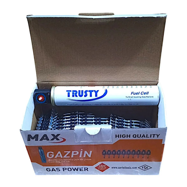 Akdeniz Max Gazlı Taban Çivi 25 | 1000 Çivi + 1 Gazlı Çakım Sistemi