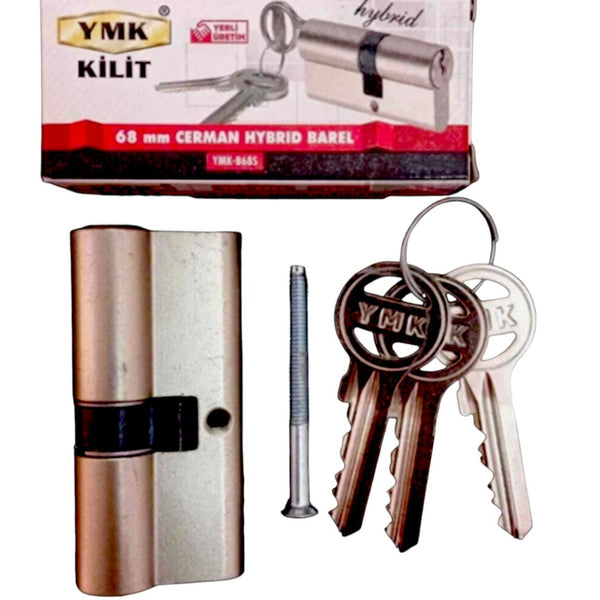 YMK CERMAN Barel Saten 68 mm | Çelik Kapı Kilit Göbeği YMK-B68HS