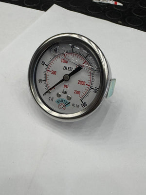 SCOTT 100 mm Panotip Manometre 1/2" Arkadan Bağlantılı | 0–160 bar