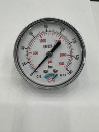 100 mm 1/2 Manometre Arkadan Bağlantılı 304 Paslanmaz Çelik Pirinç