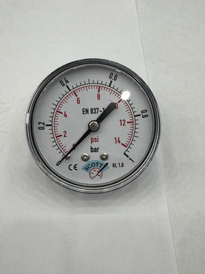 SCOTT 100 mm 1/2" Manometre Arkadan Bağlantılı | 0–1 bar