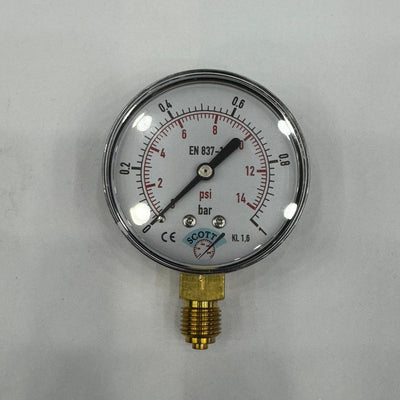 63 mm Kuru Tip 1/4 Manometre Alttan Bağlantılı 304 Paslanmaz Çelik Pirinç