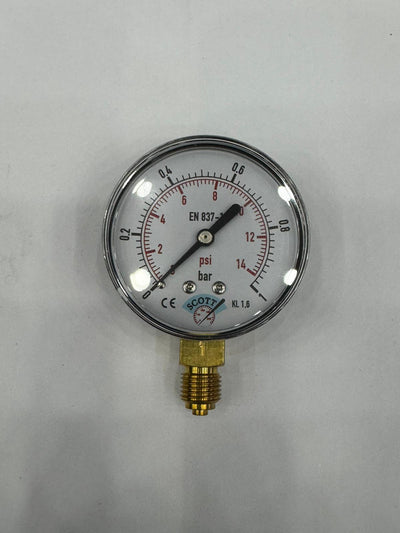 100 mm Kuru Tip 1/2 Manometre Alttan Bağlantılı 304 Paslanmaz Çelik Pirinç