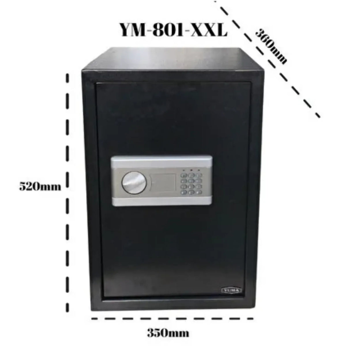 YUMA YM-801-XXL Büyük Boy Para Kasası | Elektronik Şifreli Çelik Kasa 520x350x360