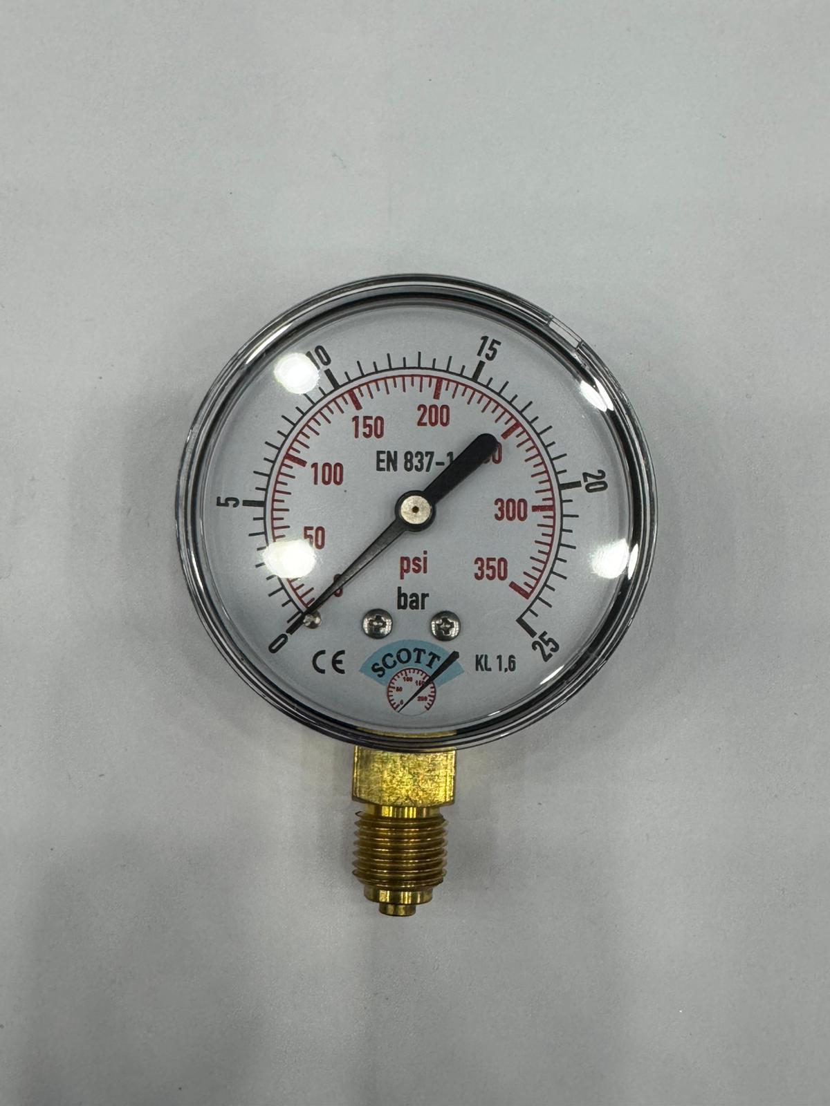 100 mm Kuru Tip 1/2 Manometre Alttan Bağlantılı 304 Paslanmaz Çelik Pirinç