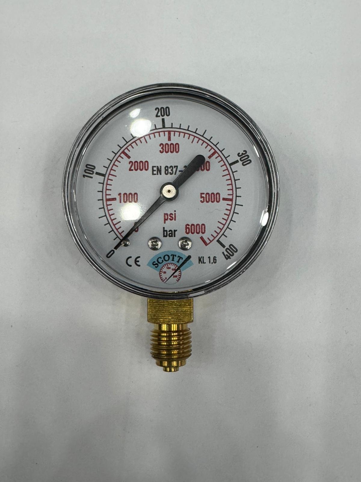 100 mm Kuru Tip 1/2 Manometre Alttan Bağlantılı 304 Paslanmaz Çelik Pirinç