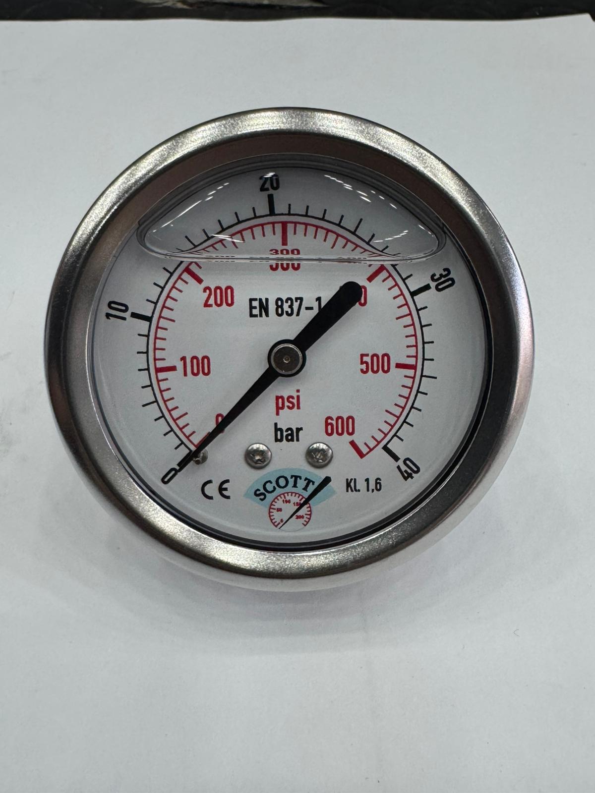 100mm Gliserinli Tip Manometre 1/2 Arkadan Bağlantı Ön Flaşlı 304 İnox Pirinç