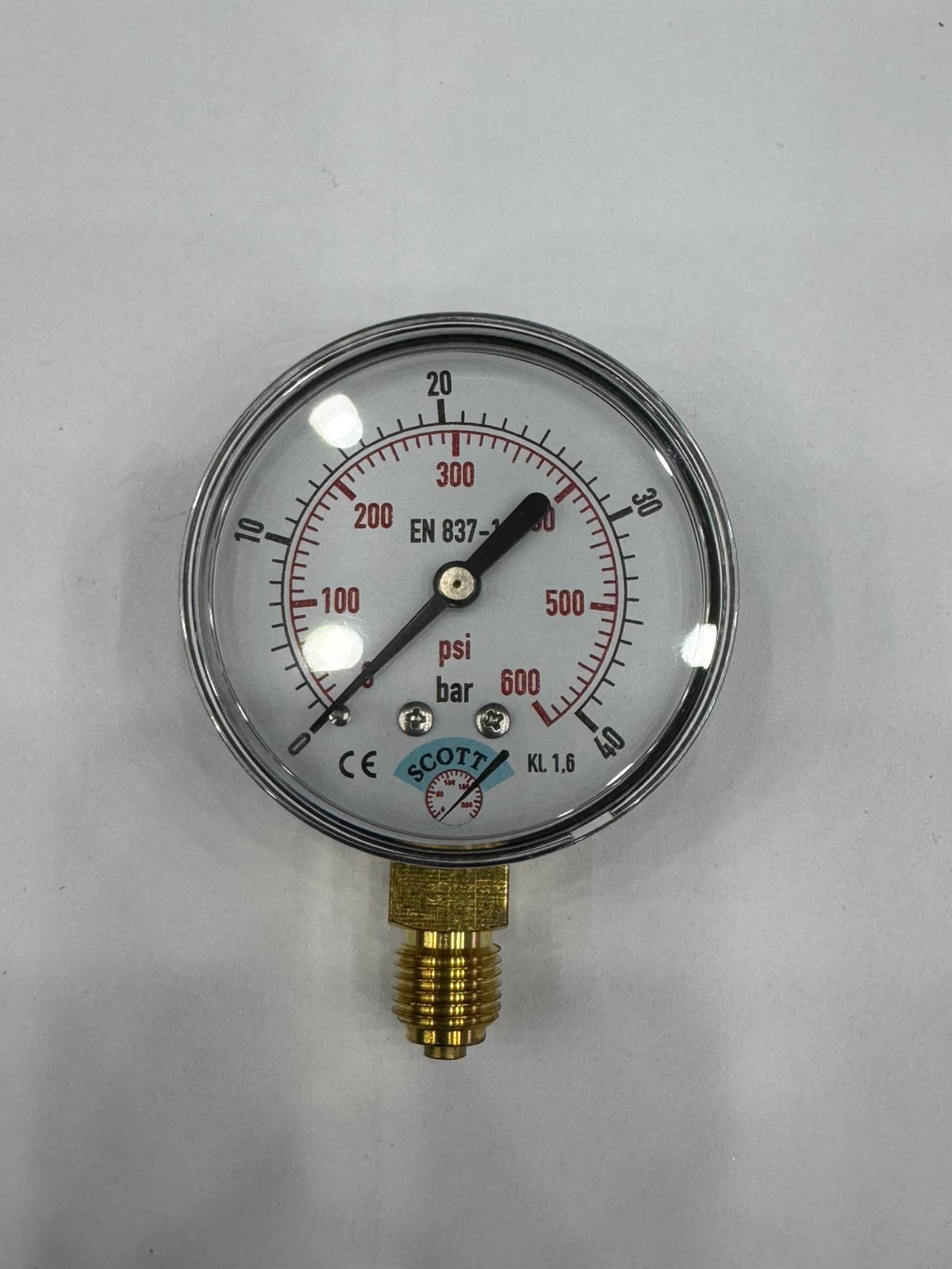 100 mm Kuru Tip 1/2 Manometre Alttan Bağlantılı 304 Paslanmaz Çelik Pirinç