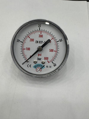 SCOTT 100 mm 1/2" Manometre Arkadan Bağlantılı | 0–40 bar