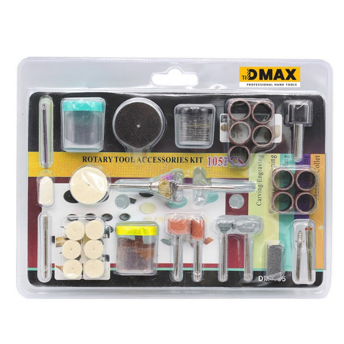 DMAX DMX4136 Gravür Kalıpçı Seti 105 Parça | Mini Taşlama Aksesuar Seti