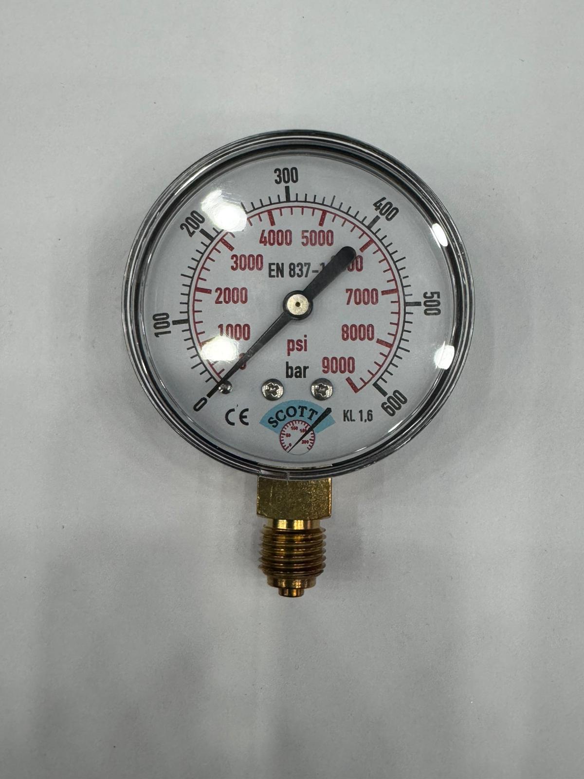 100 mm Kuru Tip 1/2 Manometre Alttan Bağlantılı 304 Paslanmaz Çelik Pirinç