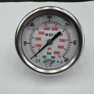 100mm Gliserinli Tip Manometre 1/2 Arkadan Bağlantı Ön Flaşlı 304 İnox Pirinç