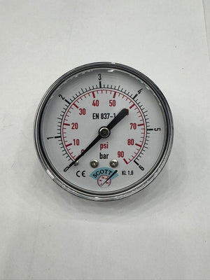 SCOTT 100 mm 1/2" Manometre Arkadan Bağlantılı | 0–6 bar