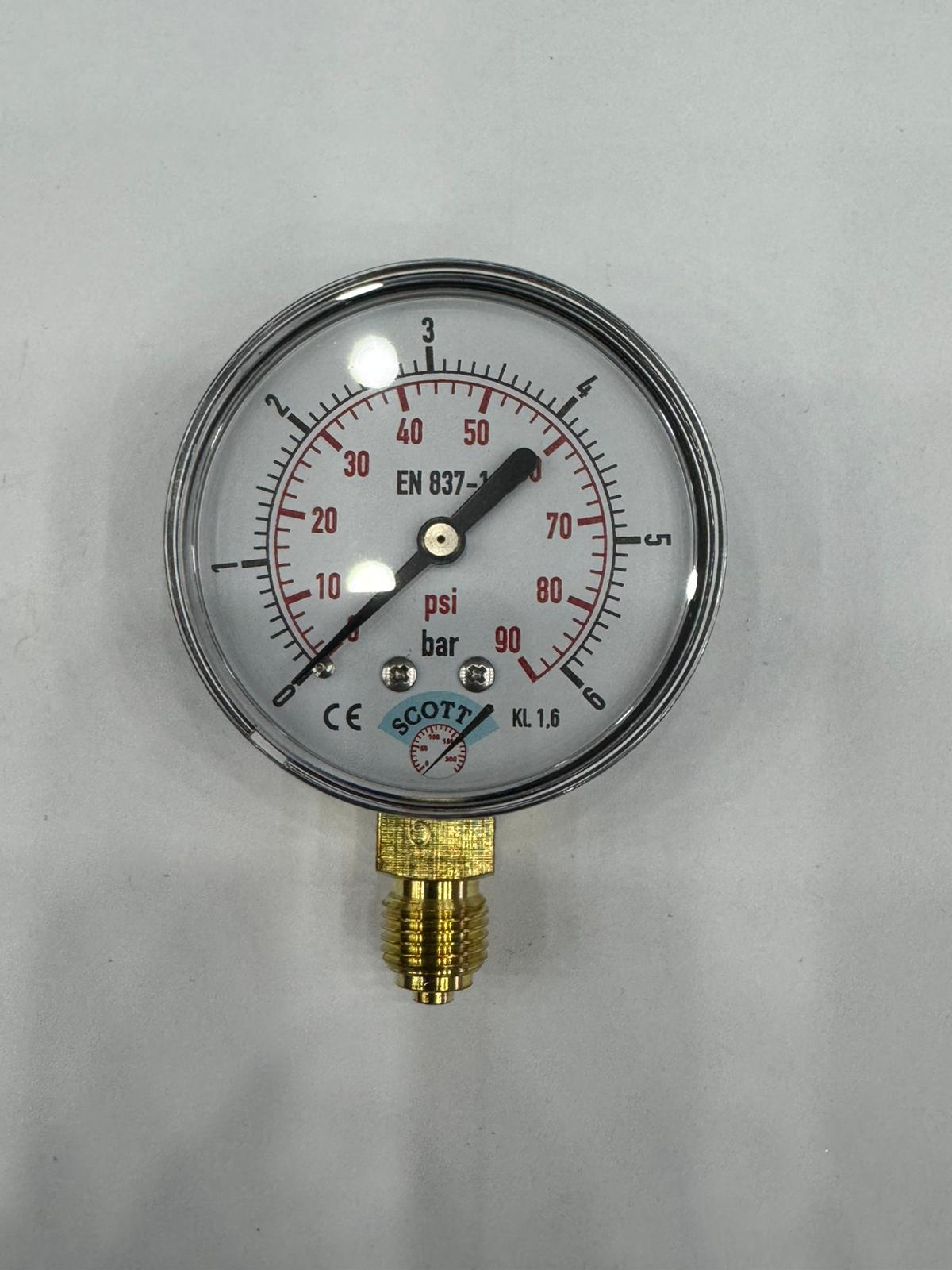 40 mm Kuru Tip 1/8 Manometre Alttan bağlantılı 304 Paslanmaz Çelik Pirinç