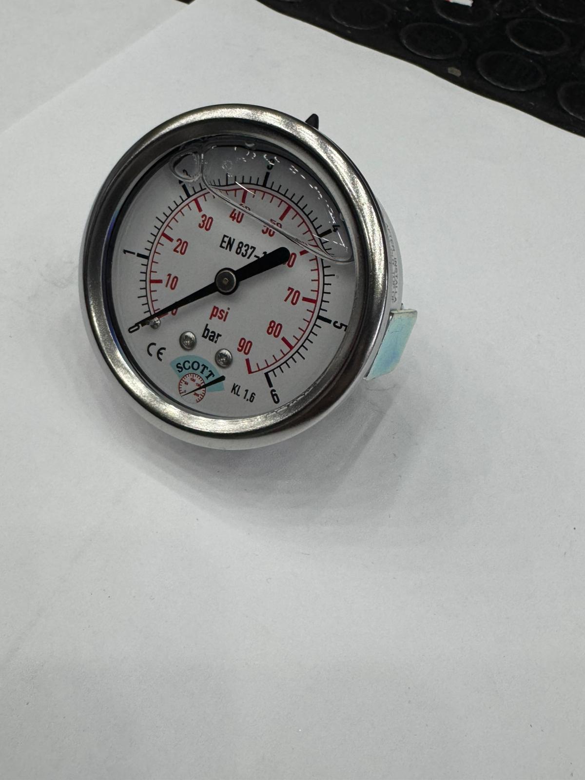 100 mm 1/2 Manometre Arkadan Bağlantılı Panotip 304 Paslanmaz Çelik Pirinç