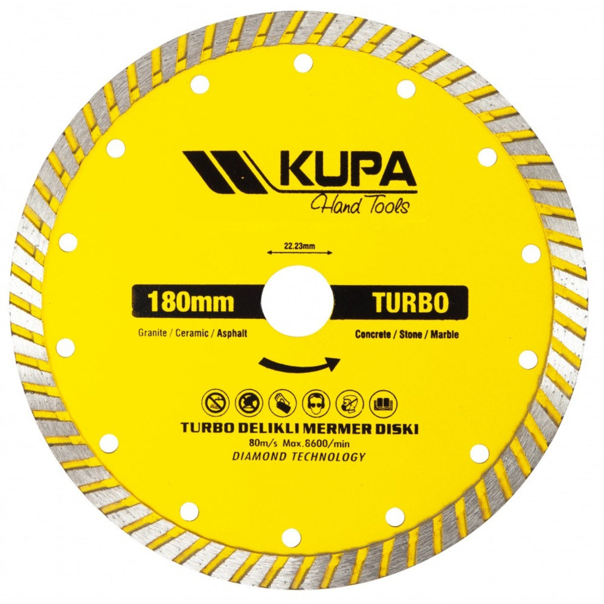 KUPA KUP7011 Turbo Elmas Testere 180 mm | Beton & Granit Kesim