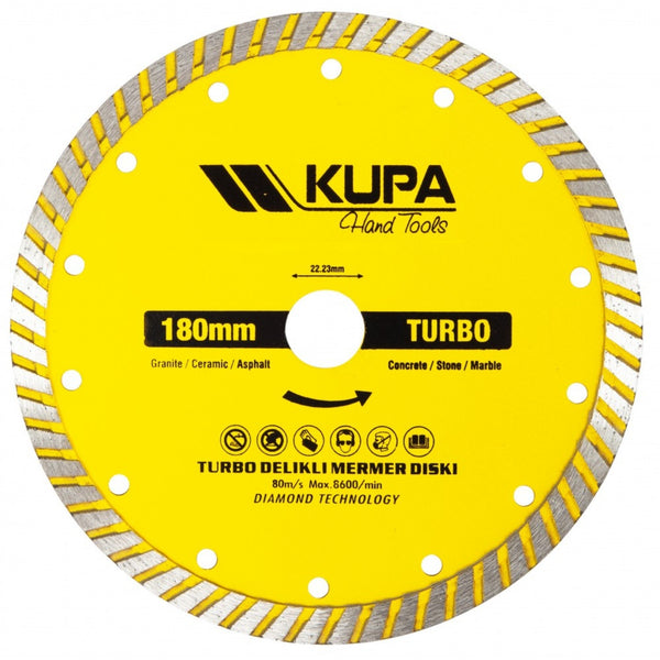 KUPA KUP7011 Turbo Elmas Testere 180 mm | Beton & Granit Kesim
