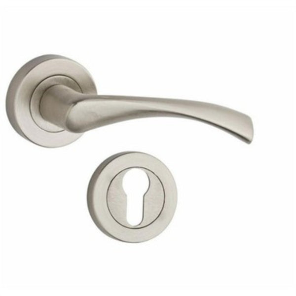 BURGAZ Rozetli Kapı Kolu Nikel Saten Yale 2011R | Modern Dış Kapı Kolu