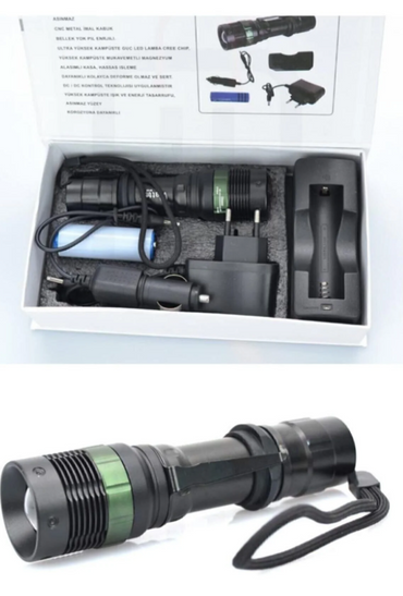 Wt037 Uzun Menzilli Şarjlı Zoomlu Süper Güçlü El Feneri Işıldak Cree Q5 Acil Durum Ve Kamp Feneri