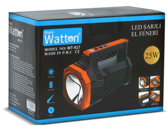 Led Şarjlı El Feneri 25W WT-417
