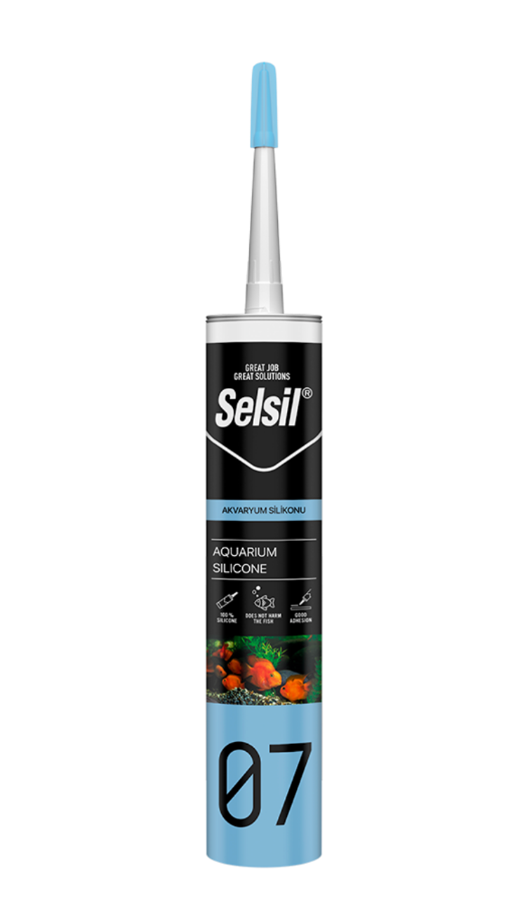 SELSİL Akvaryum Silikon 280 ML 2449 | Suya Dayanıklı Profesyonel Cam ve Akvaryum Silikonu