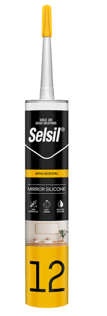 SELSİL Ayna Silikonu 280 ML 2432 | Yüksek Yapışma Güçlü Ayna ve Cam Montaj Silikonu