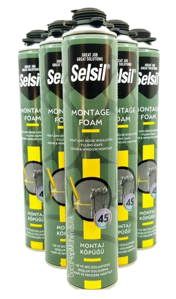 SELSİL Tabancalı PU Köpük 750 ml | Profesyonel Montaj Köpüğü
