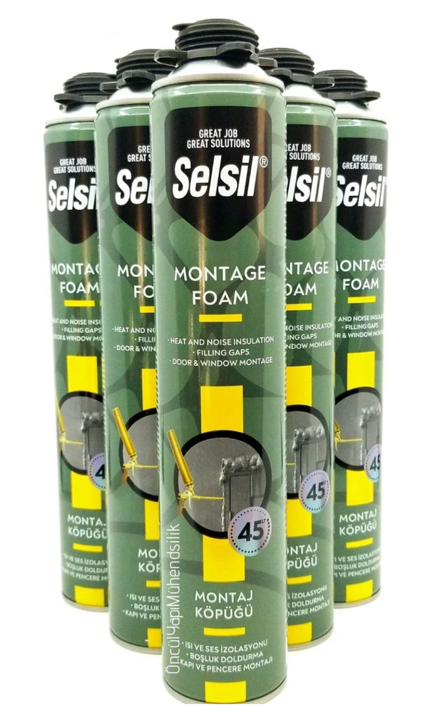 SELSİL Tabancalı PU Köpük 750 ml | Profesyonel Montaj Köpüğü