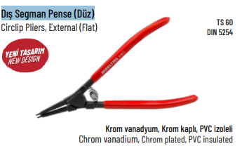 İZELTAŞ Dış Segman Pense (Düz) 138 mm (ø 10-25 mm) | Segman Pense