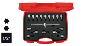İZELTAŞ 1/2" Lokmalı Allen Uç ve Star (Torx®) Uç Takımı (17 Parça) | Lokmalı Uç Seti