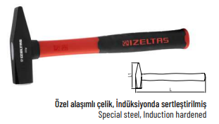 İZELTAŞ Fiber Saplı Çekiç 500 g | Profesyonel Çekiç