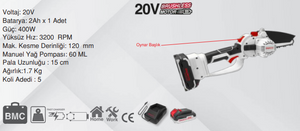 SPECCO SP20V-5055 Akülü El Testeresi 20V