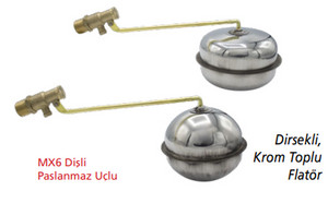 CANDAN CM-3418-B Dirsekli MX6 Dişli Krom Toplu Paslanmaz Uçlu Flatör 1/2 inç (Büyük Top)