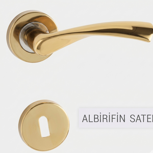 BURGAZ Rozetli Kapı Kolu Albrifin Saten WC 2011R | Modern Banyo Kapı Kolu