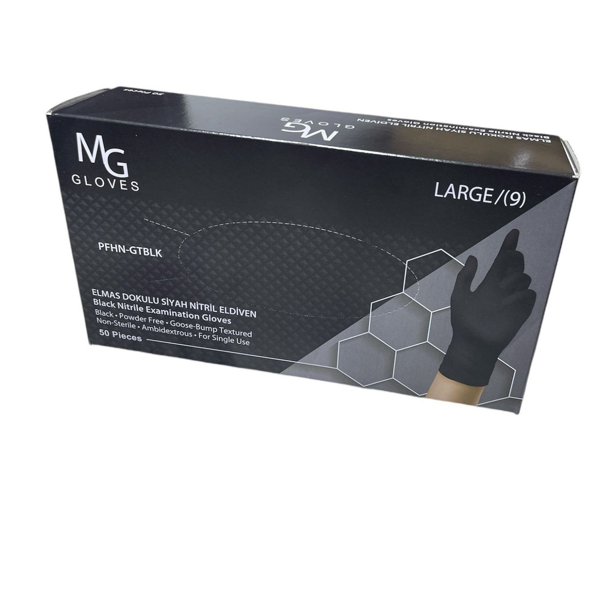 MG GLOVES SİYAH NİTRİL MUAYENE ELDİVENİ MEDİUM