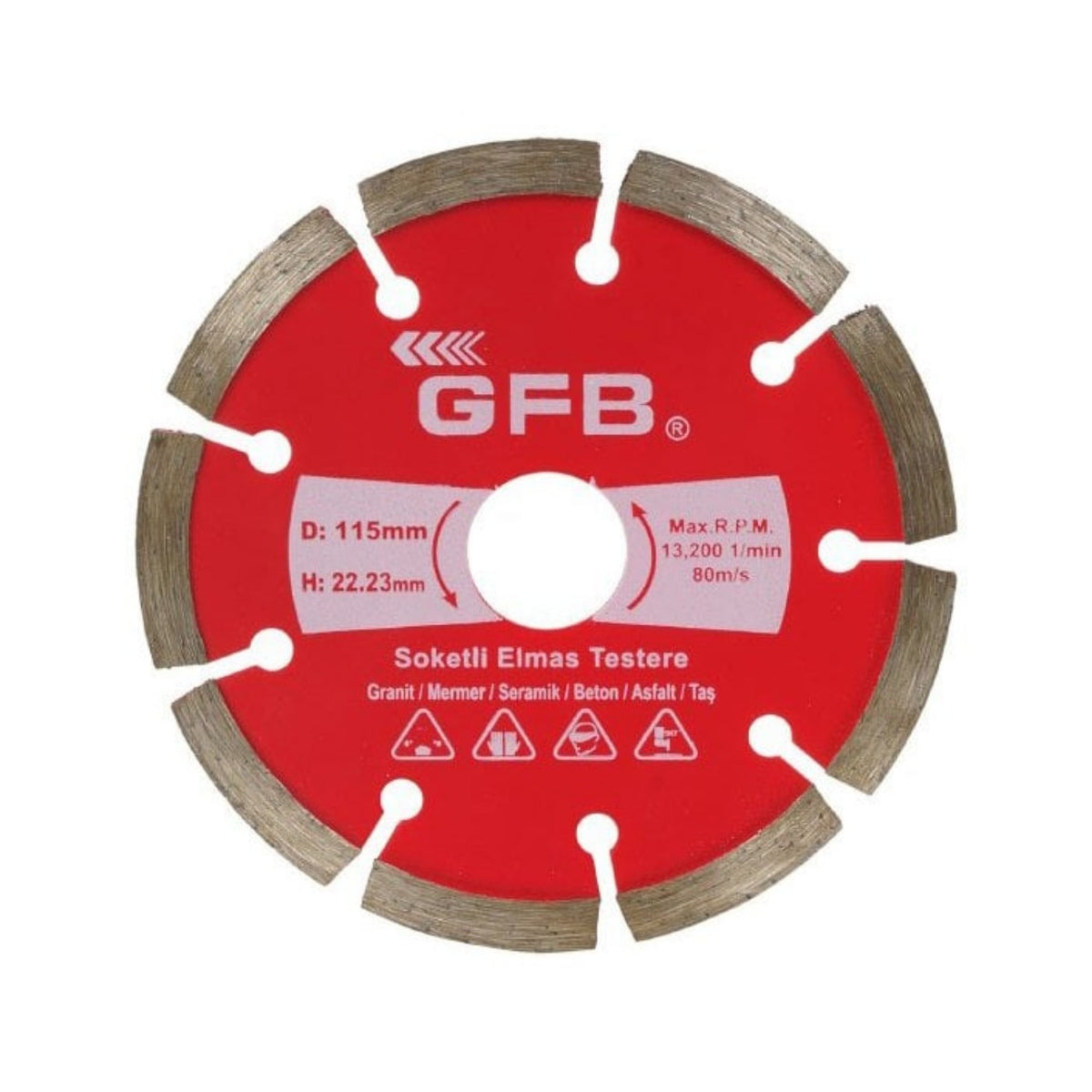 GFB SOKETLİ ELMAS BETON-MERMER KESME 115 MM