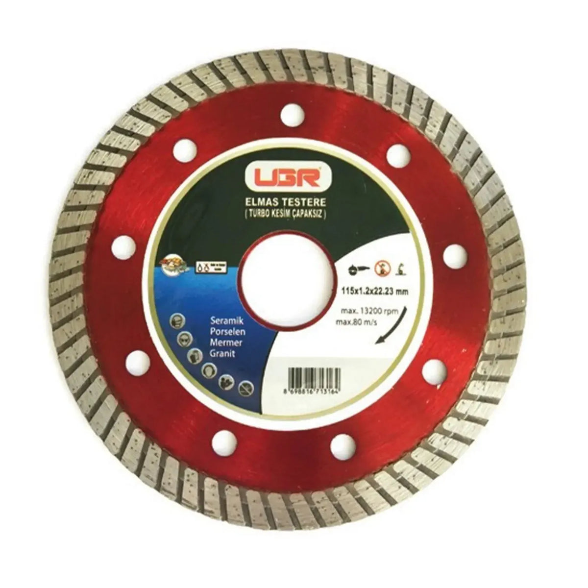 UGR Turbo Elmas Kesme Disk 115x22.23x1.9x1.2mm