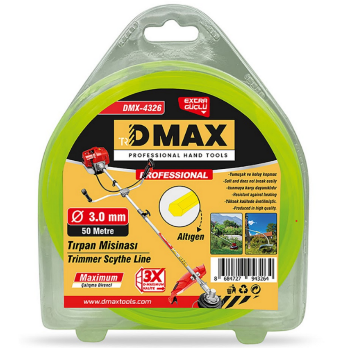 DMAX TIRPAN MİSİNASI ÇELİK TELLİ 3.3MM X 26 MT