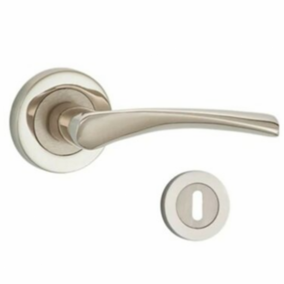 BURGAZ Rozetli Kapı Kolu Nikel Saten Oda 2011R | Modern İç Kapı Kolu
