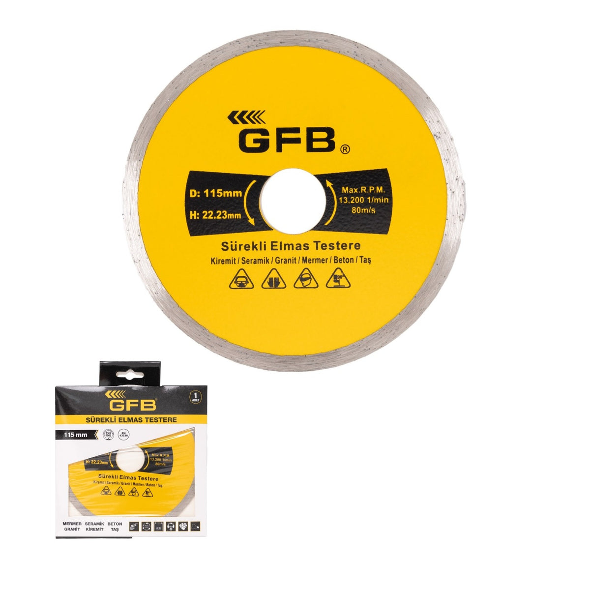 GFB SÜREKLİ TURBO ELMAS MERMER GRANİT KESME 230 MM