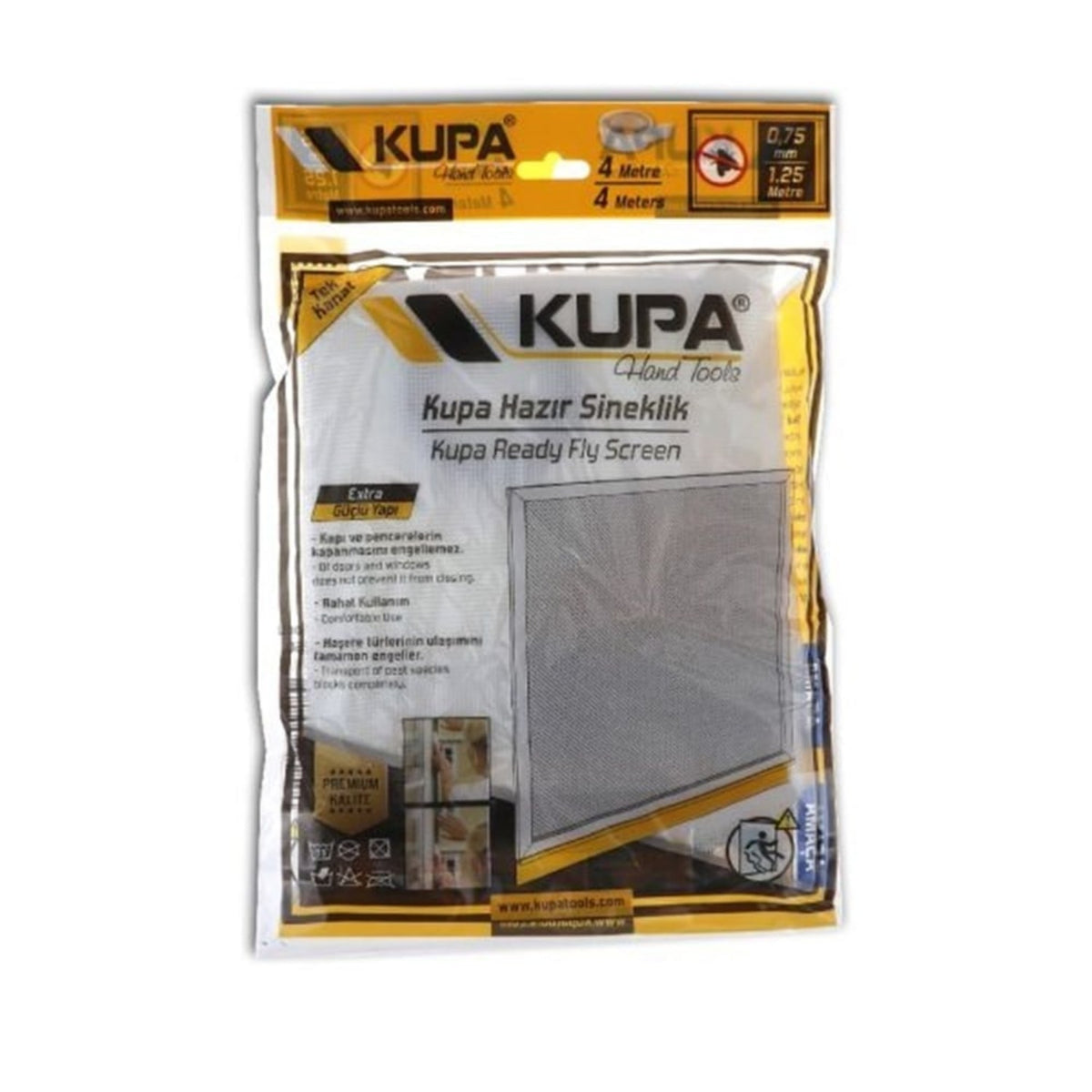 Kupa Hazır Sineklik Tek Kanat Küçük 75x125 CM | Pratik Pencere Sinekliği