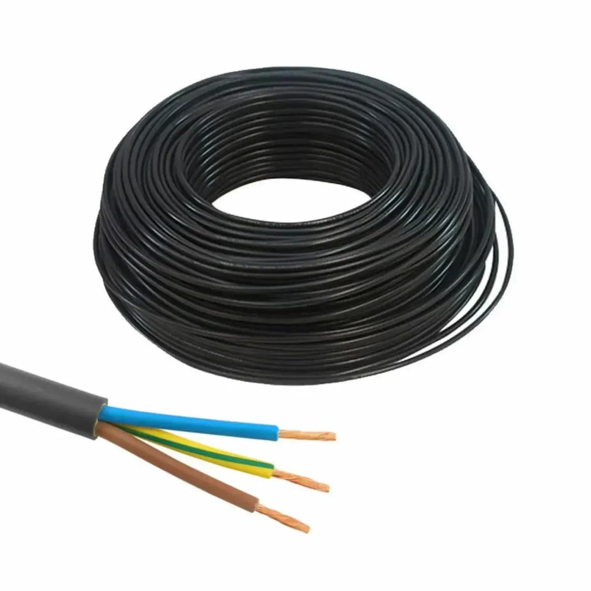 3x1.5 CCA Siyah Kablo | Çok Damarlı Esnek Elektrik Kablosu ( metresi )